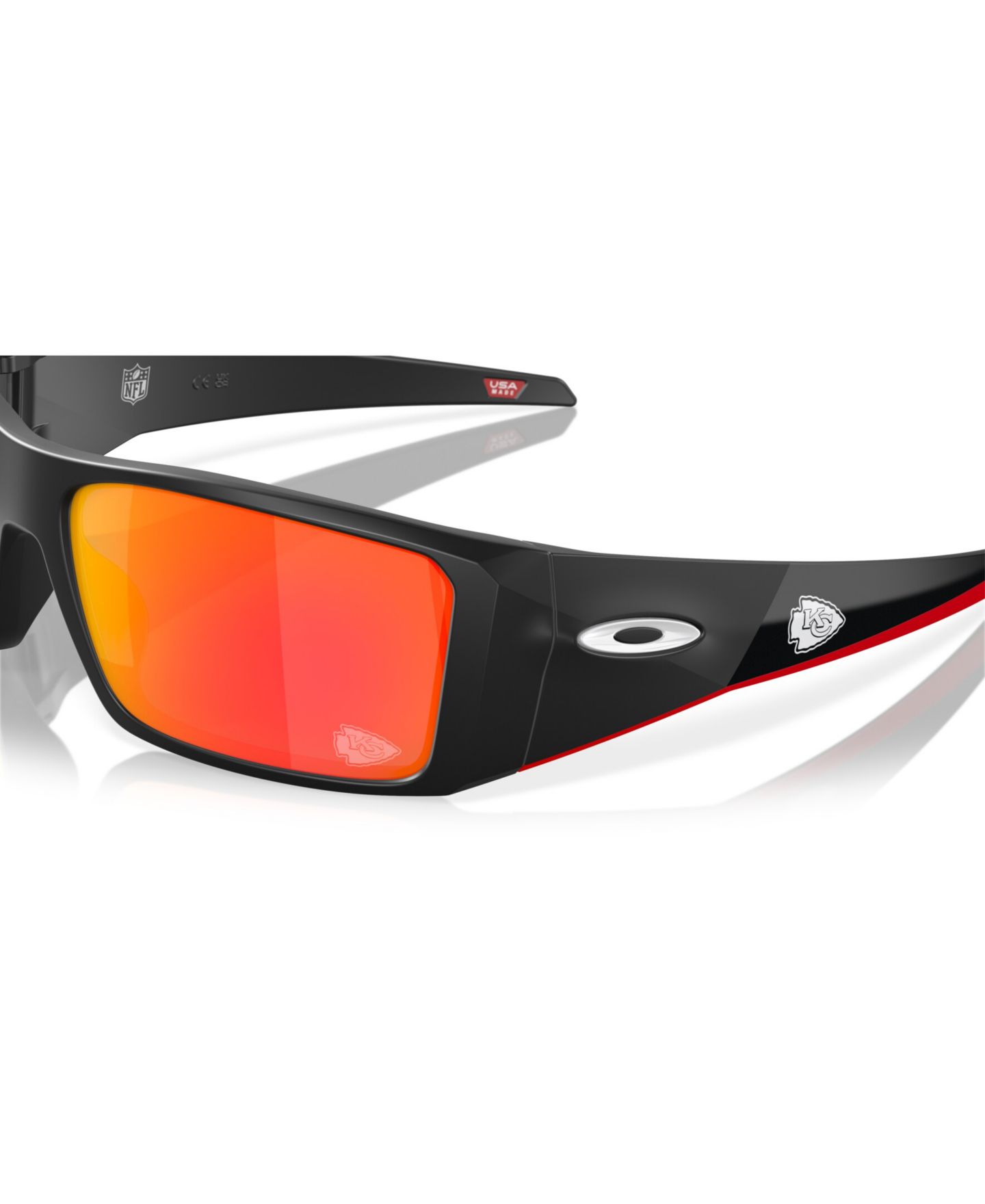 Мужские солнцезащитные очки Oakley Kansas City Chiefs Heliostat Rectangle Sunglasses, OO9231, цвет: Матовый чёрный — фото 14