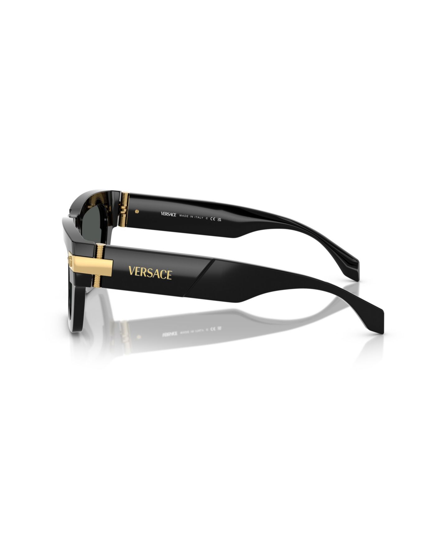 Мужские солнцезащитные очки Versace Rectangle Sunglasses, VE4464, цвет: Чёрный — фото 3
