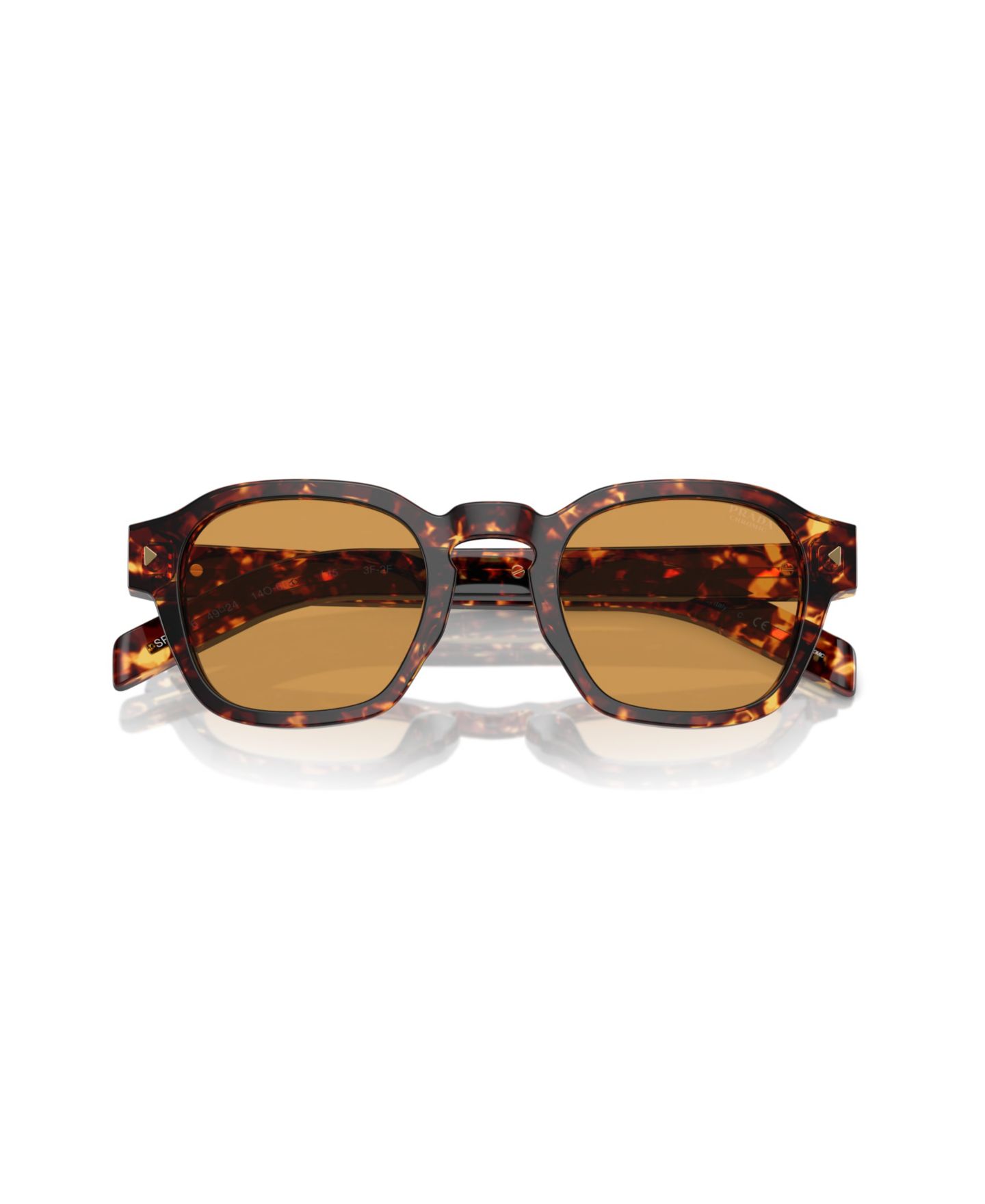Мужские солнцезащитные очки PRADA Photochromic Round Sunglasses, PR A16S, цвет: Черепаховый — фото 5