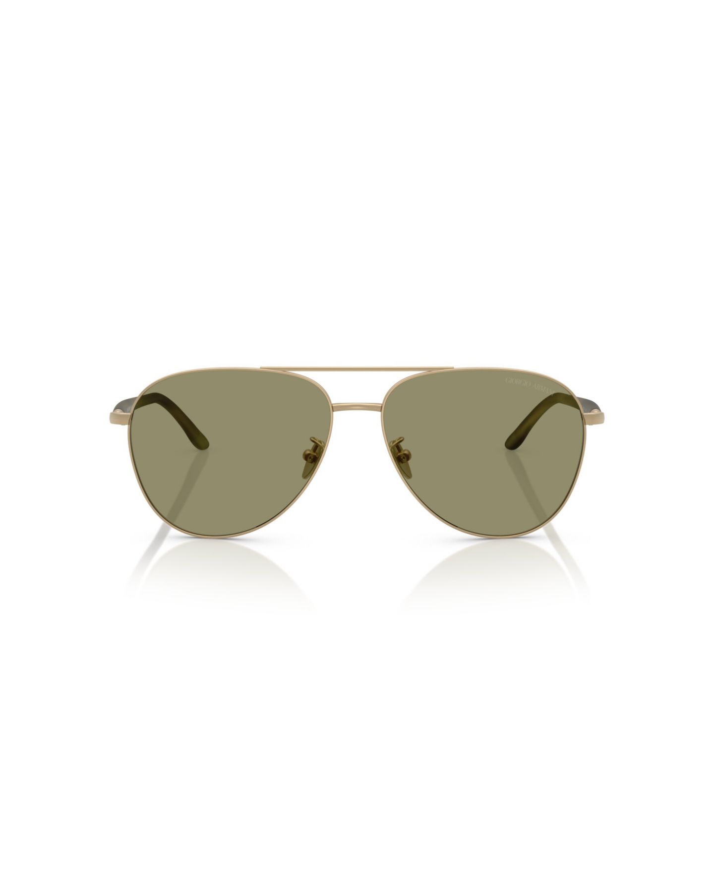Мужские солнцезащитные очки Giorgio Armani Pilot Sunglasses, AR6162, цвет: Матовый бледный золотой — фото 2