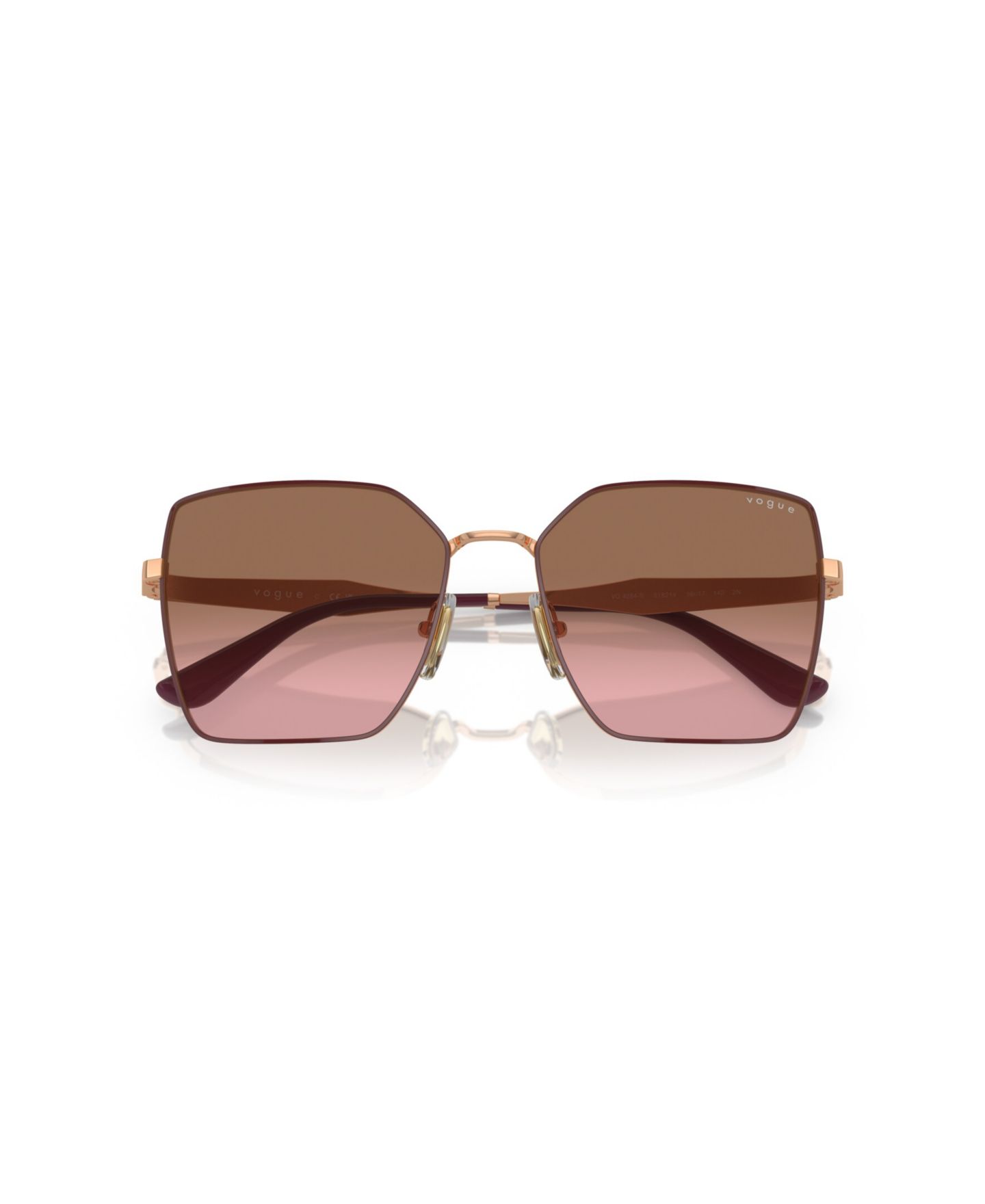 Женские солнцезащитные очки Vogue Eyewear Square Sunglasses, VO4284S, цвет: Бордовый / Золотой — фото 5