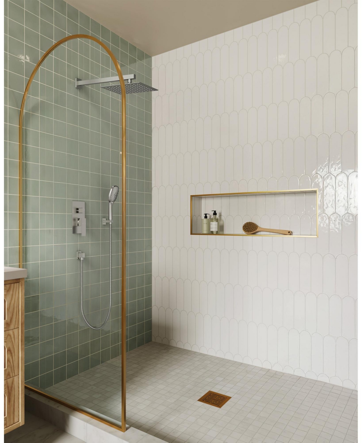 Everstrein High-Pressure Rain Shower System, Shower Faucet Set 10" Rainfall Shower Head with 3-Function Handheld Spray Brushed Nickel