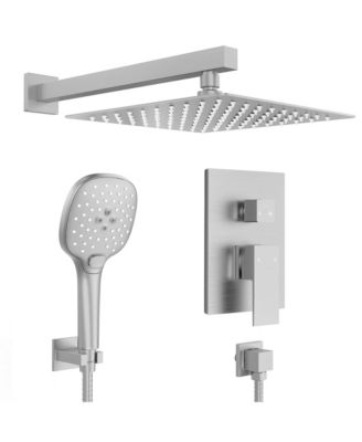 High-Pressure Rain Shower System, Shower Faucet Set 10" Rainfall Shower Head with 3-Function Handheld Spray Brushed Nickel