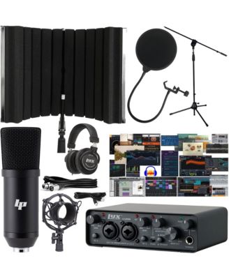 2x2 USB Audio Interface with ASIO Driver, Creative Studio Software Bundle and Accessories