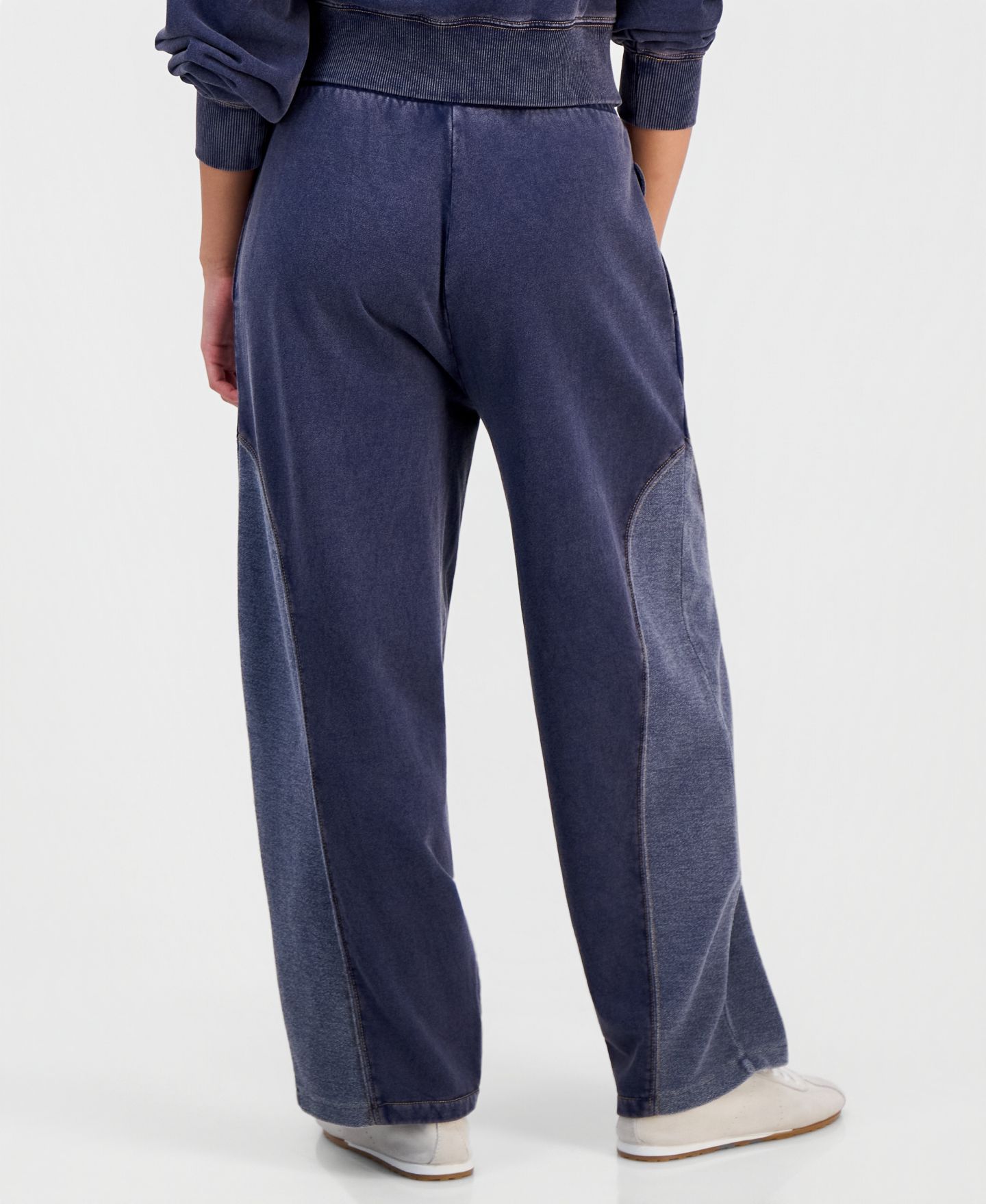 Женские брюки And Now This Petite Faux-Denim French Terry Barrel Drawstring, цвет: Индиго — фото 4