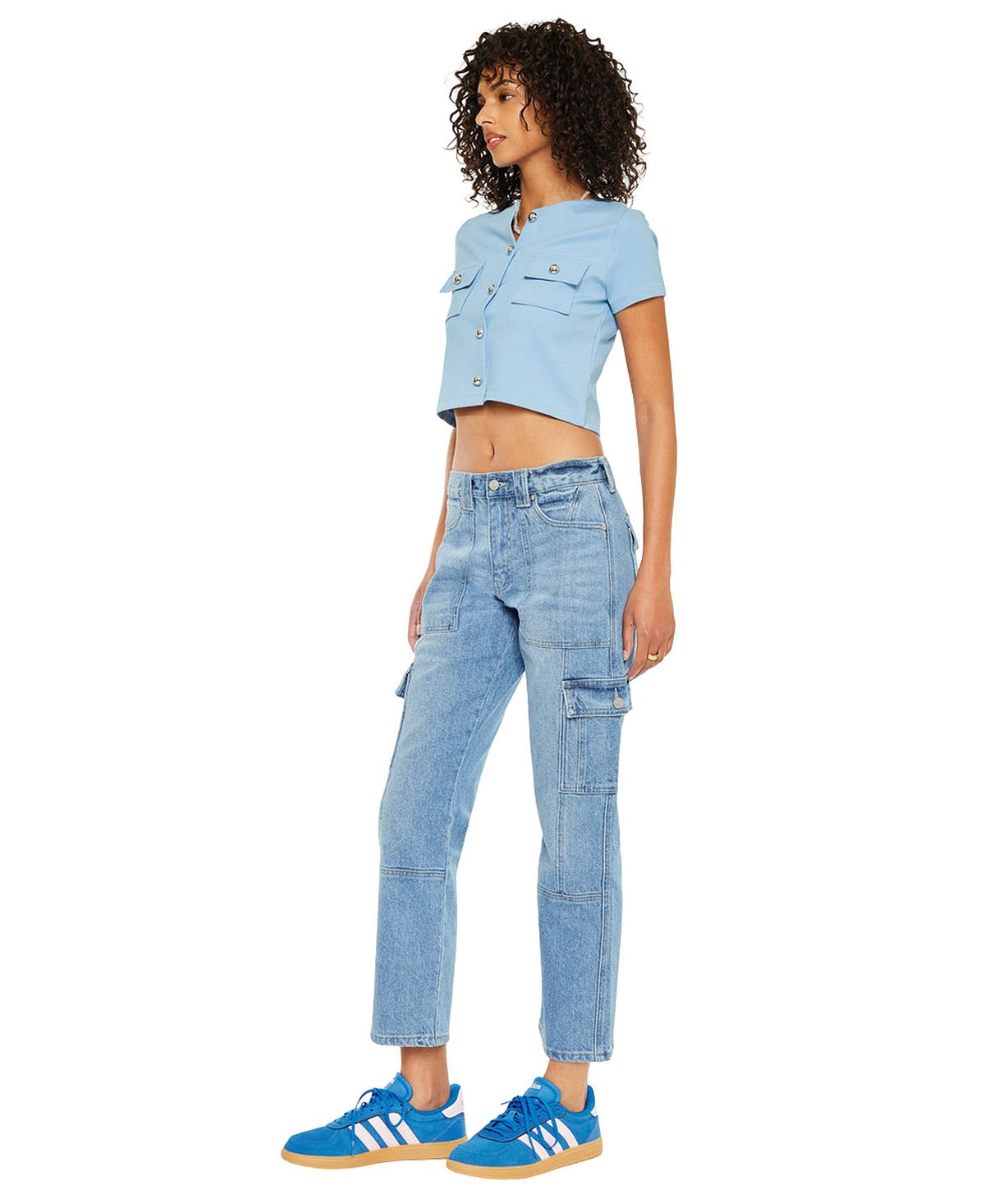 KanCan Women's Aaliyah High Rise Slim Straight Cargo Pants view 5 — MAYCSS fashion products