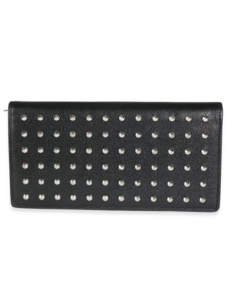 Black Grain De Poudre Leather Studded Classic Marquage Flap Wallet