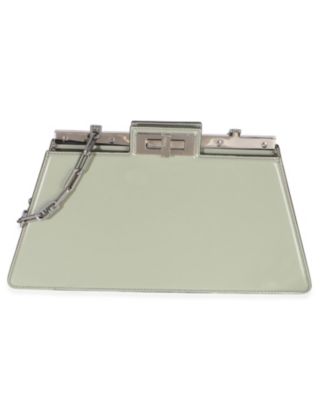 Sage Patent Medium Peekaboo Cut Chain Shoulder Bag