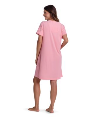 ladies short zipped dressing gown Women's Zipper Front Nightgown House Coat Short Sleeves Robe Zip Up Sleepwear with Pockets