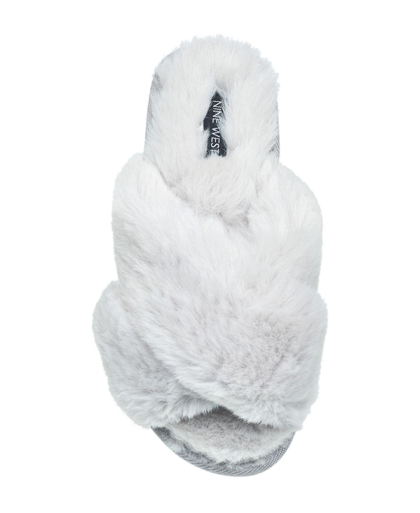 Женские тапочки Nine West X-Band Faux Fur Slipper - Seafoam Green L, цвет: Пепельный серый — фото 4