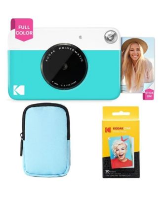 Printomatic Instant Print Camera Bundle with Soft Case and 20-Pack Zink Photo Paper