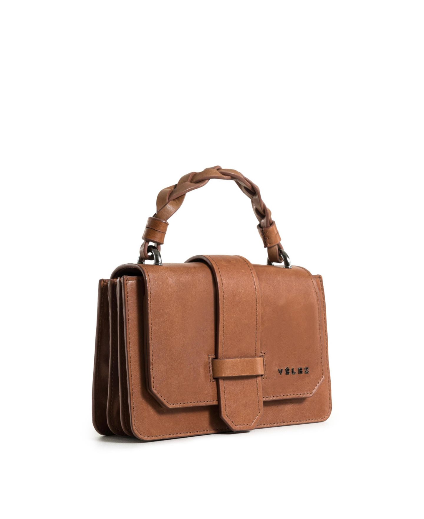 Женская сумка Velez Garniel Mini Bowling Bagleather With Braided Handle, цвет: Медовый — фото 6