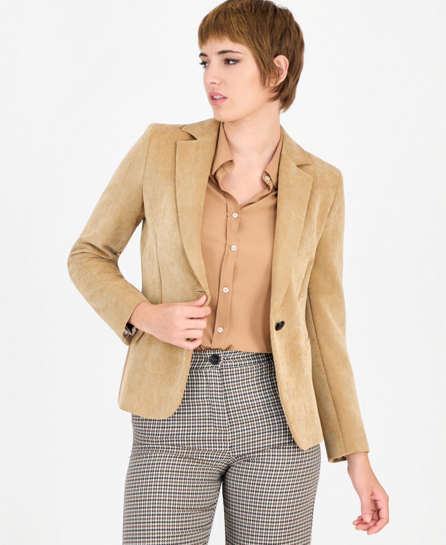Женский пиджак Emme Marella Emmeresia Velvet Business-Casual Blazer, цвет: Верблюжий — фото 1