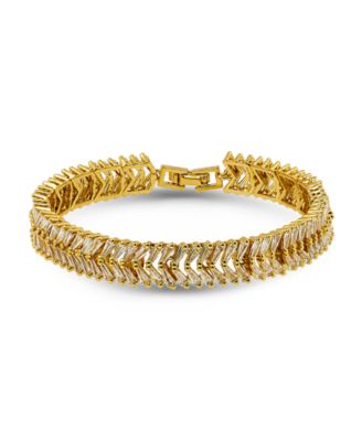 Trapezium Cubic Zirconia Chevron Pattern Tennis Bracelet 
