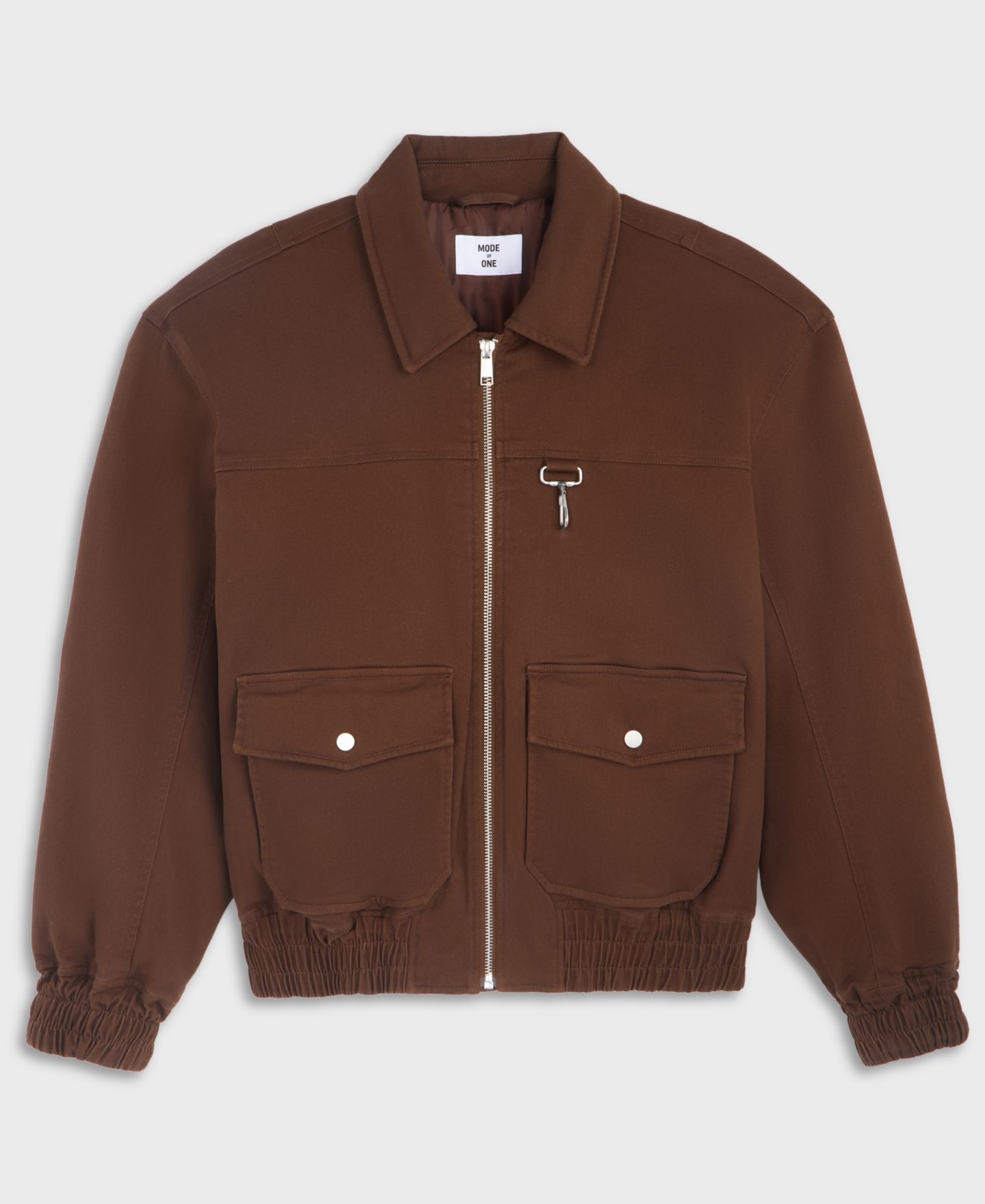 Мужская куртка Mode of One Flight Utilitarian Cotton-Blend Relaxed-Fit Bomber, цвет: Шоколадный — фото 6