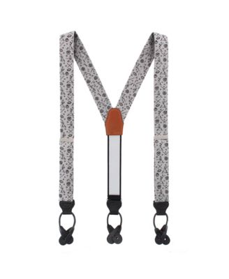 Men's Batter Up Novelty Baseball Silk Button End Suspenders