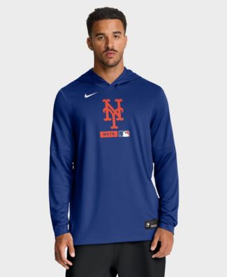 Men's Royal New York Mets Authentic Collection Dri-FIT Long Sleeve Hooded T-Shirt