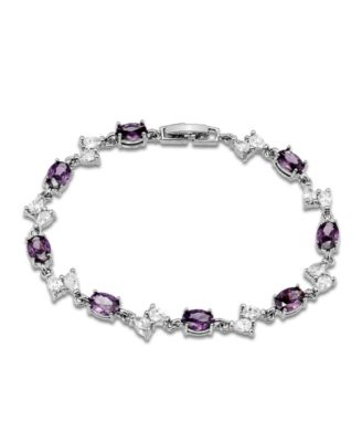 Pear, Oval Amethyst Cubic Zirconia Bracelet 