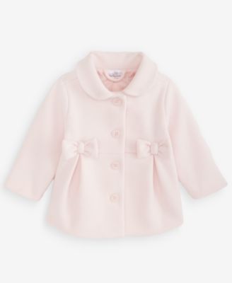 Baby Girls Pleated Bow Peacoat