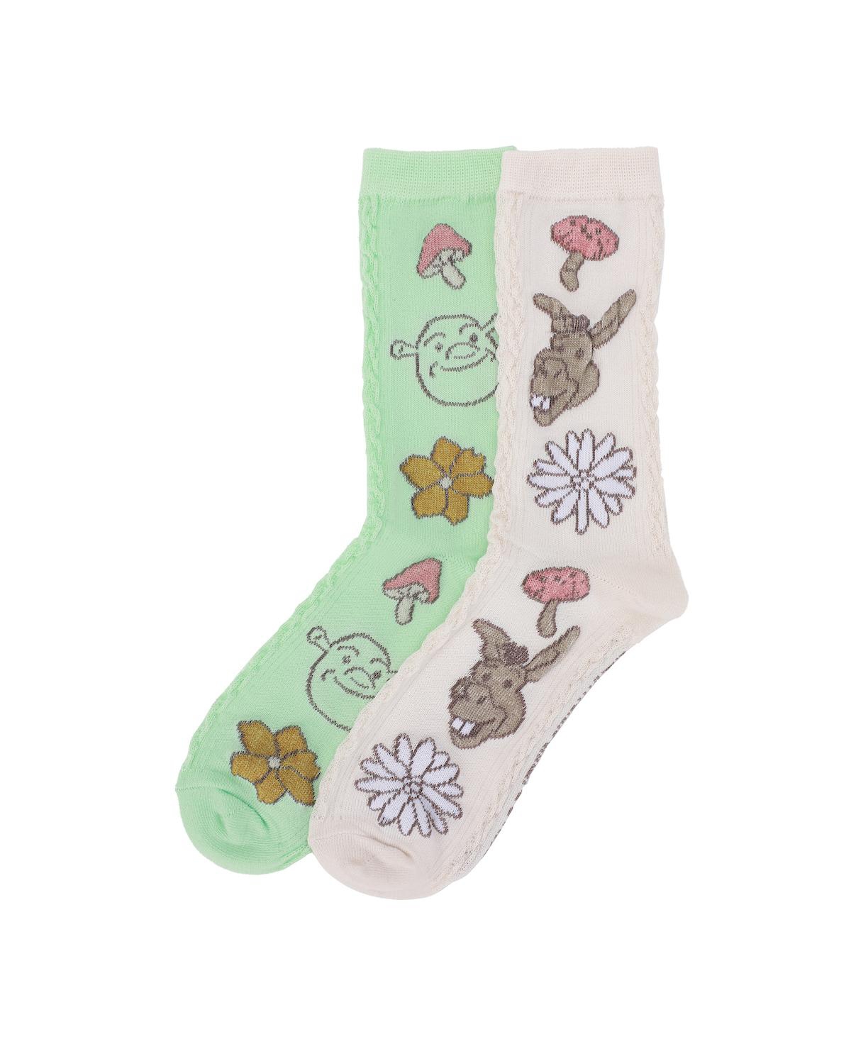Shrek Women's Donkey Flora Patterns 2-Pair Socks