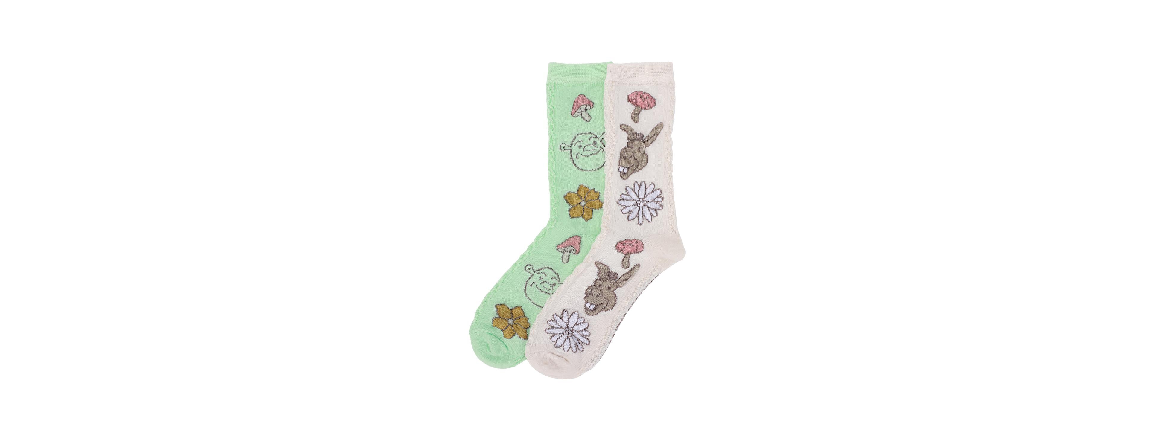 Shrek Women's Donkey Flora Patterns 2-Pair Socks