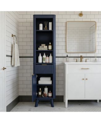 68" H Tall Bathroom Storage Cabinet with Adjustable Shelves and One Drawer and Door, Storage Cabinet for Bathroom, Living Room