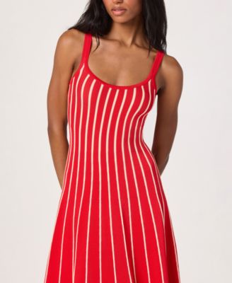 women's red and white dress Stripe Strapless Midi - Event Dresses Red and White Long Dress