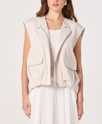 Women's Radley Band Collar Sleeveless Cargo Vest Jacket