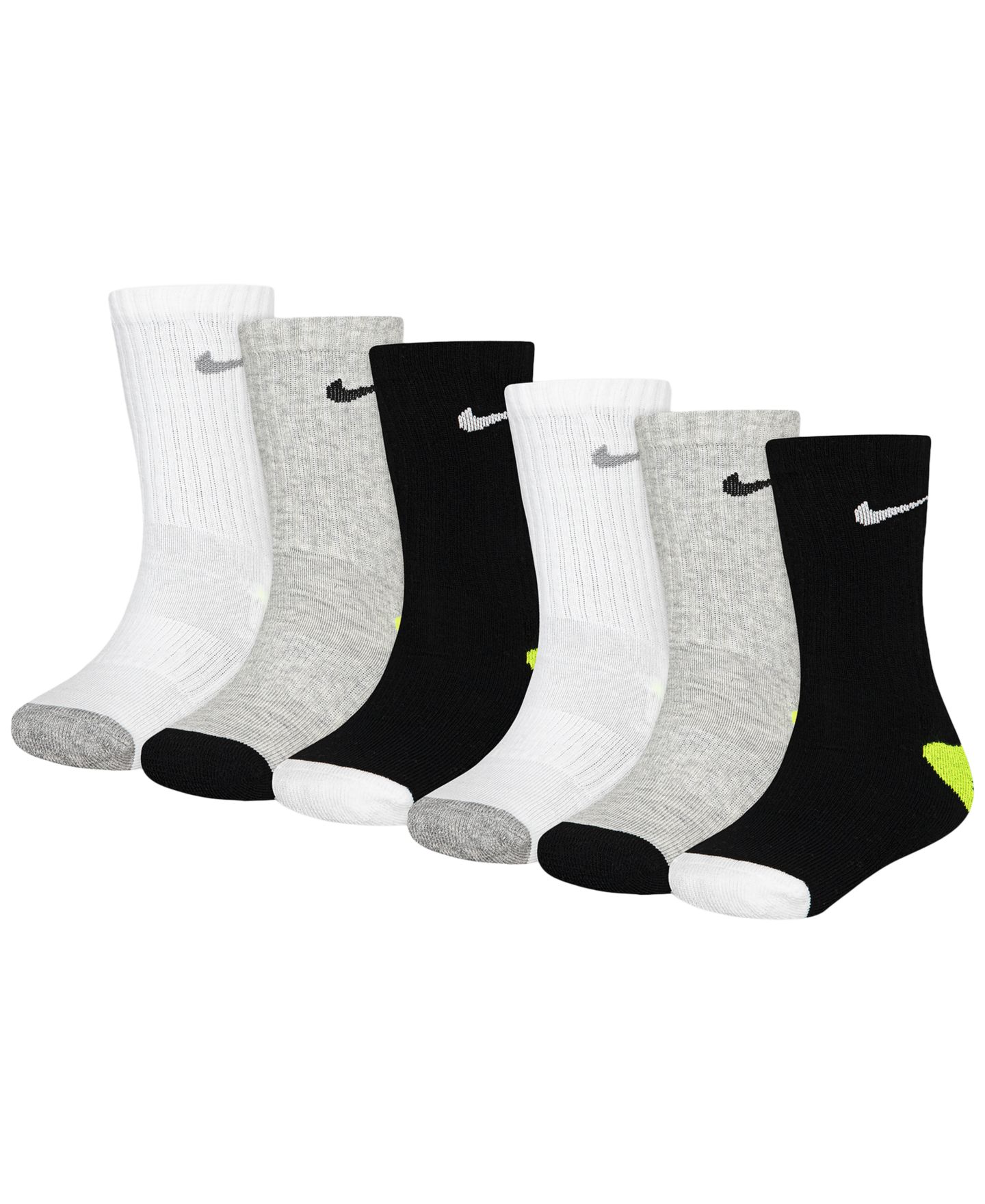 Детские носки Nike Smiley Dri-Fit, набор из 6 пар, 4-7, цвет: Серый меланжевый — фото 1