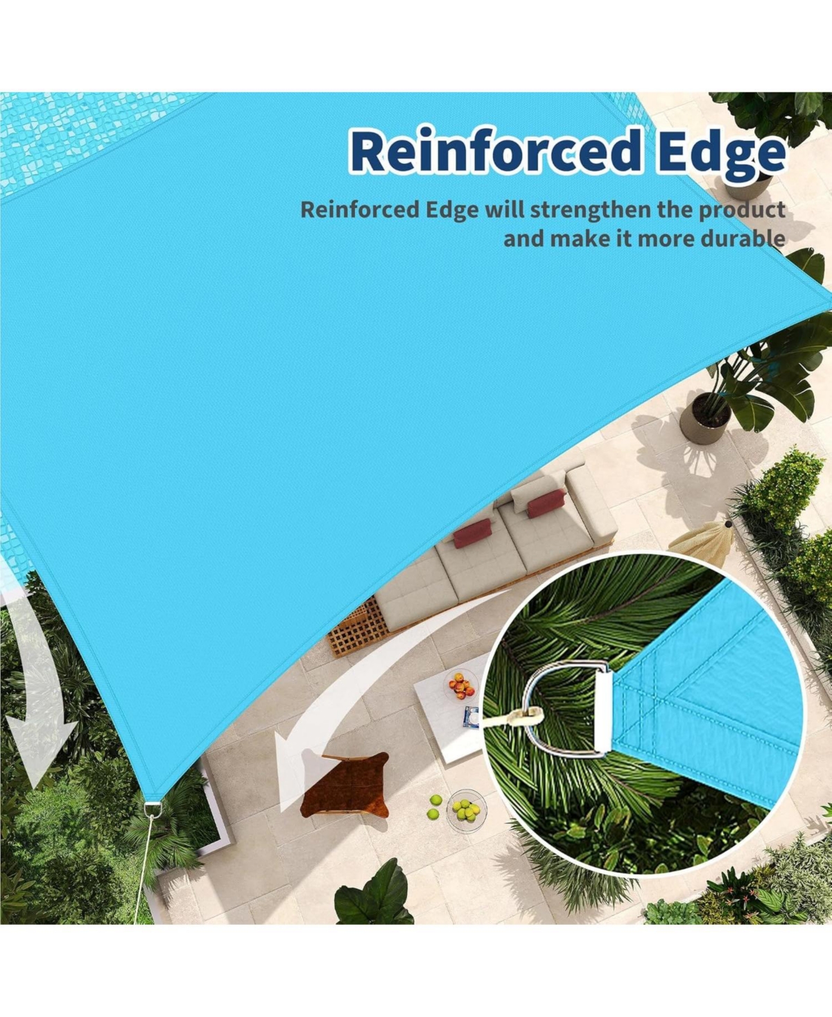 gaomon 12 x 16 Feet Rectangle Sun Shade Sail, Uv Block Outdoor Canopy for Patio, Deck, Garden and Backyard