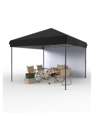 10 x 10 Feet Pop Up Canopy Tent with Sidewalls, Wheeled Carry Bag, Steel Frame and Silver-Coated Oxford Top