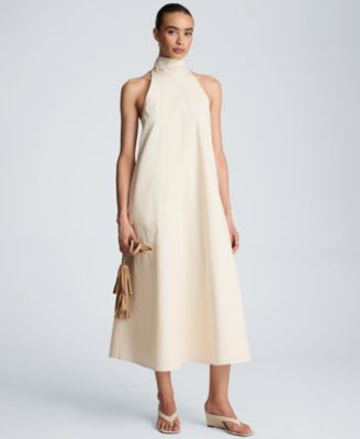 Women's Tie Back Halter Neck Midi Dress