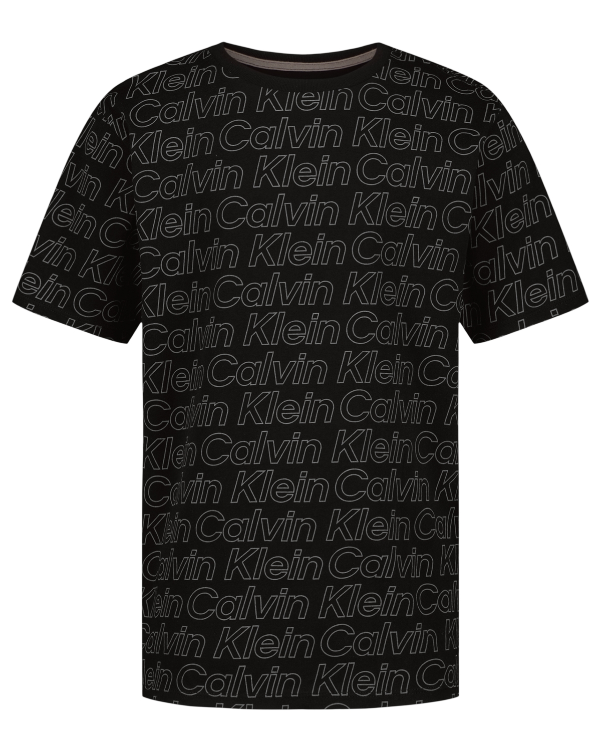 Calvin Klein Boys' Boys Allover Calvin Logo Tee - Black - S