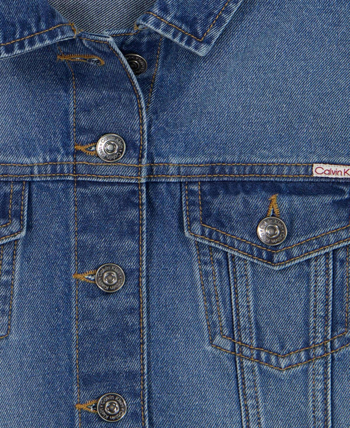 Calvin Klein Girls' 7-16 Button-Front Denim Jacket