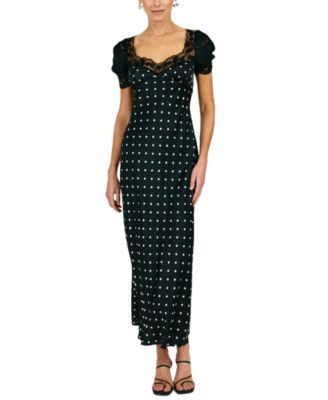 Women's Sophie Polka Dot Lace Trim Maxi Dress