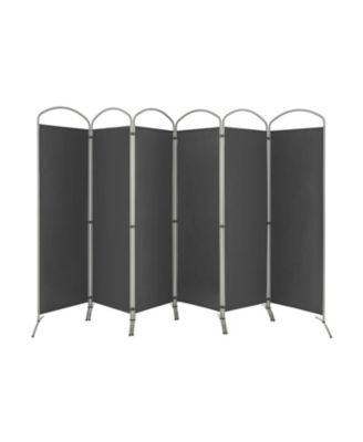 6-Foot 6-Panel Freestanding Folding Privacy Screen Room Divider for Indoor Use