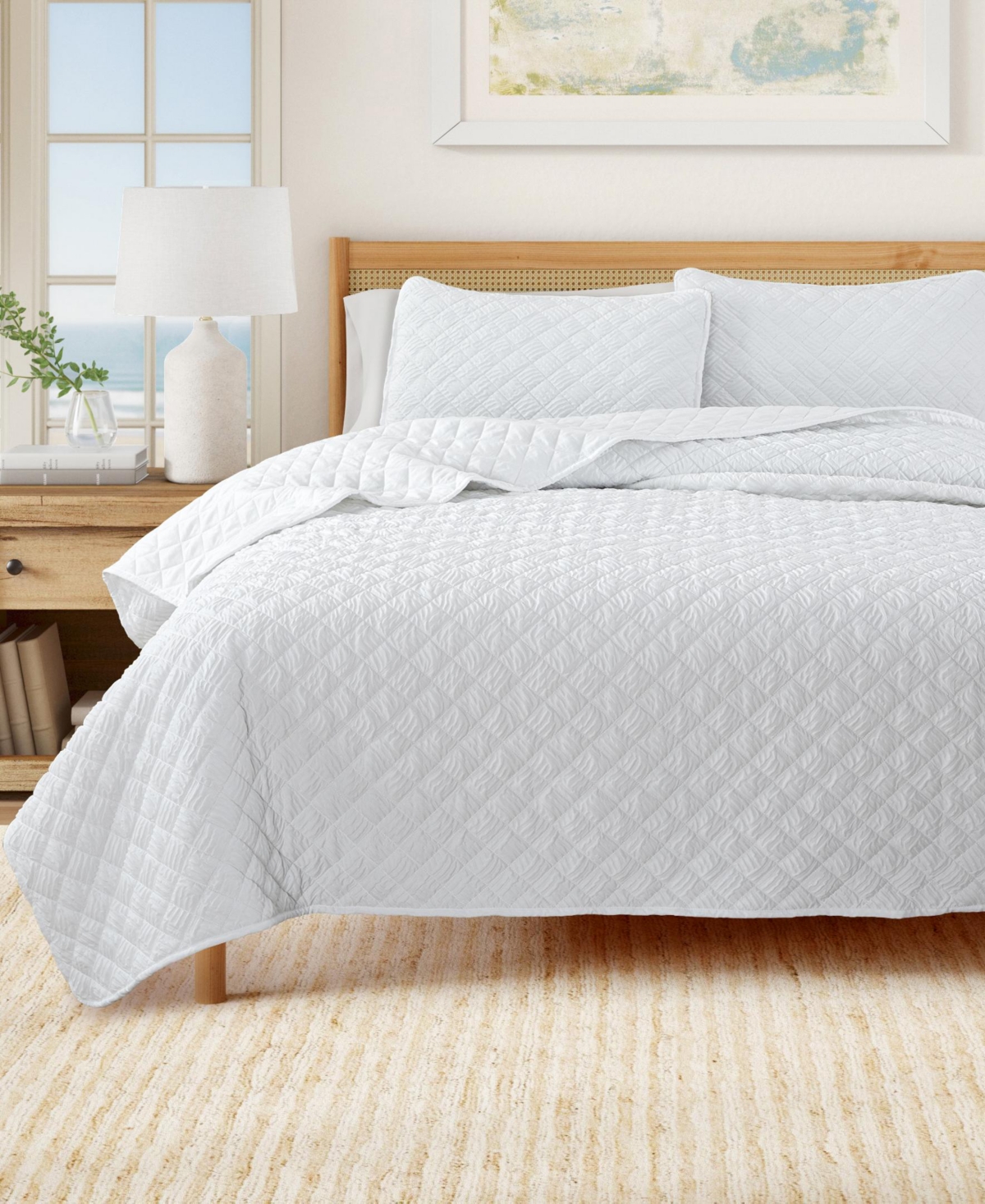 Linery & Co Diamond Textured Quilt Set With Shams