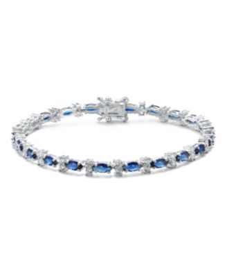 Unique White Gold Plated Marquise Cut CZ Tennis Bracelet