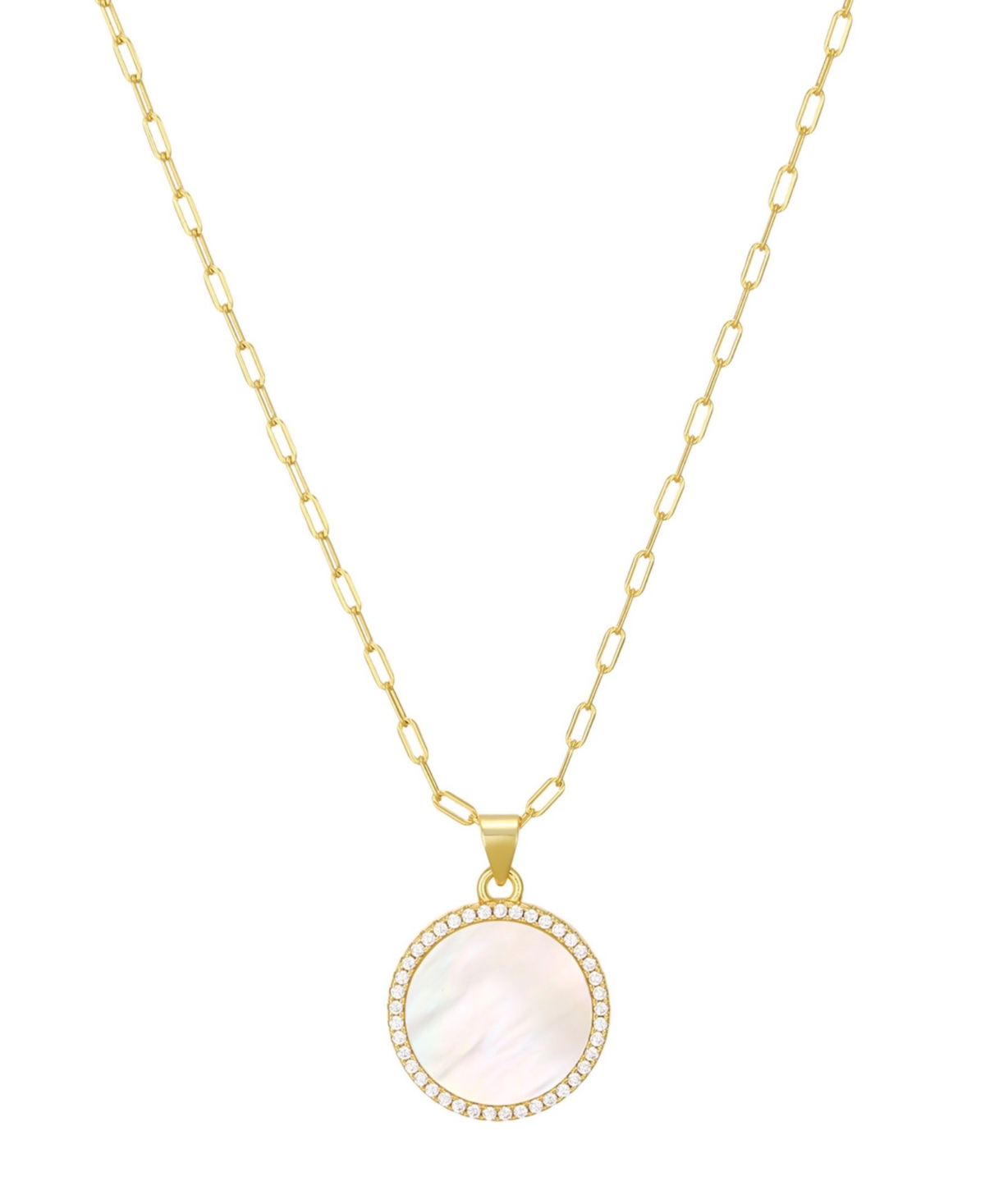 St. Moran Gold Natural Imitation Pearl Halo Serra Pendant Necklace