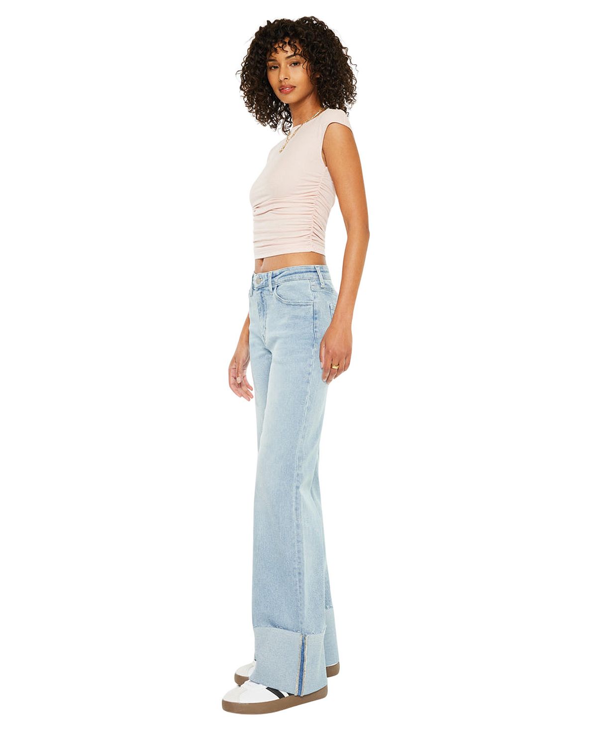 KanCan Women's Franny Essentials High Rise Wide Flare Jeans view 6 — MAYCSS fashion products
