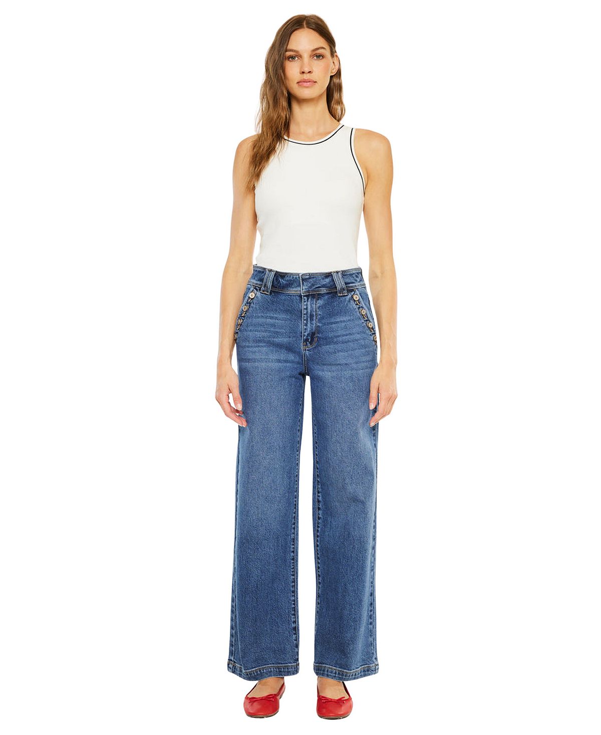 KanCan Women's Westwood Ultra High Rise Wide-Leg Jeans view 6 — MAYCSS fashion products
