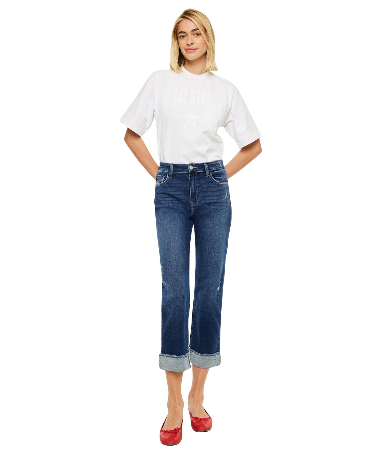 KanCan Women's High Rise Cropped Straight-Leg Jeans view 4 — MAYCSS fashion products