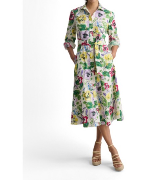 Женские платья UNTUCKit Women's Stretch Cotton Floral Mariah Shirt Dress