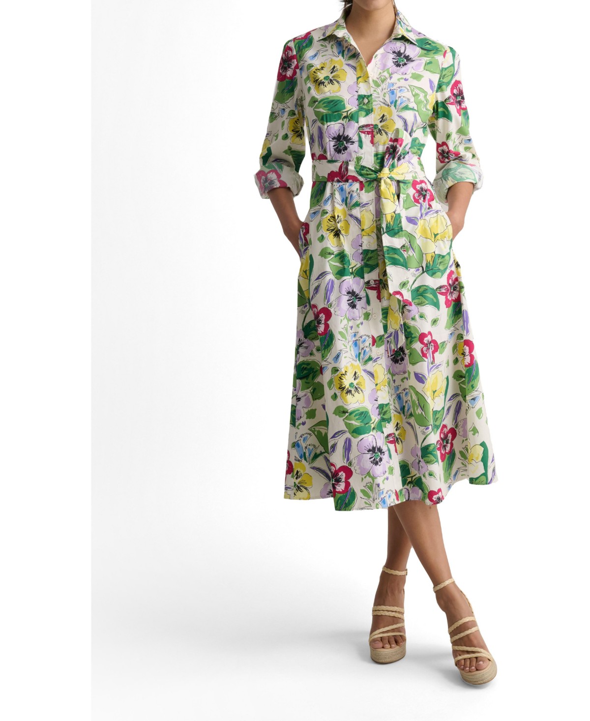 Женские платья UNTUCKit Women's Stretch Cotton Floral Mariah Shirt Dress — фото 1