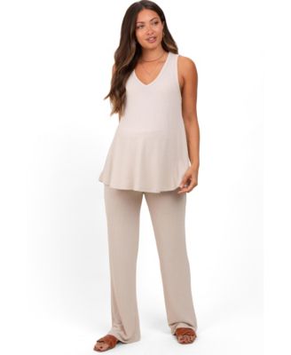 Women's Rib Knit Tank and Pant Set
