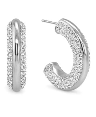 Crystal Stones Hoop Earrings