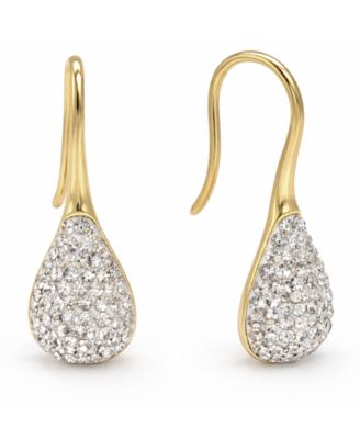 Crystal Paved Drop Wire Hook Earrings