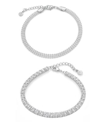 Cubic Zirconia Tennis Bracelet Duo