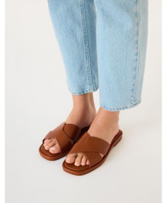 Anne Klein Women's Khloe Crossband Slide Flat Sandals - Macy's