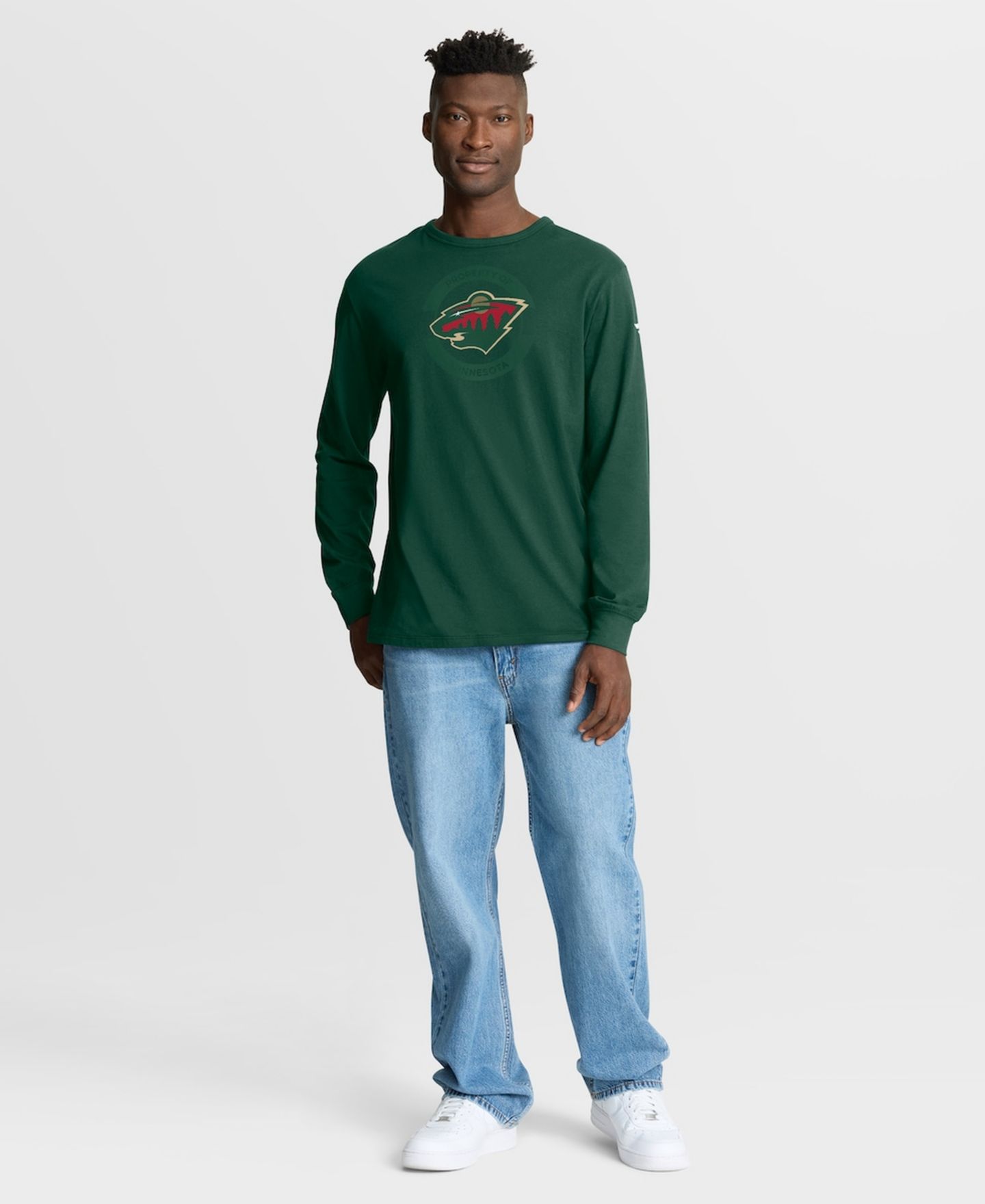 Мужская футболка Fanatics Green Minnesota Wild Authentic Pro Property Of Practice Long Sleeve — фото 5